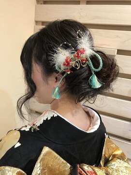 サロンドカスティーロ(salon de castillo) castillo☆成人式☆ボリューム下めアップ　着付けヘアーアレンジ