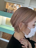 シエル ヘアーメイクアップ(CieL hair make up) #ピンクベージュ#ショートカット#ハンサムショート#ブリーチ