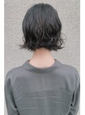 ウェットパーマ/アッシュブラック/ボブパーマ