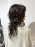 コントラストハイライトウルフパーマ