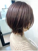 ブリーチなし暗めカラーショートレイヤーカットショコラブラウン
