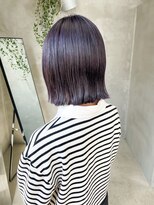 テトヘアー(teto hair)&nbsp;ボブ　ワンレングス　切りっぱなし　パープルカラー　紫