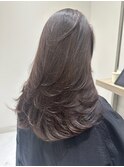 レイヤーカットハイライトショートヘアイルミナカラーオージュア