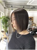 【ADORE 横浜】ボブ×オリーブグレージュ×小顔カット