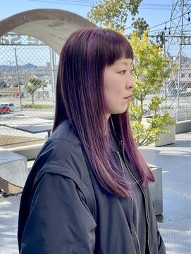 プライベートサロン キッテ(private salon kitte.) パープルなデザインカラーロング