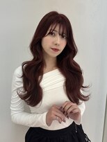 マーシュ 梅田(marshu)&nbsp;［ワンホンスタイル］レイヤーカット × ボルドーカラー°○