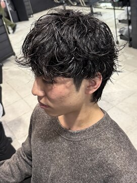 アウル 心斎橋(owl) シャドウパーマ/スパイラルパーマ/マッシュウルフ/黒髪/men's