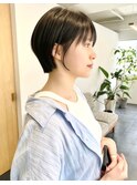 丸みショート/大人可愛い/ショート/20代30代40代/暗髪ショート