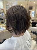 NOパーマくせ毛活かしカットショートボブ30代40代50代ゆるふわ