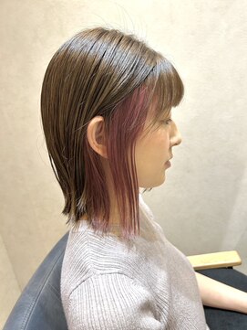 ネウィ 大分中央町店(newi) ケアブリーチで叶える♪【大人可愛いピンクインナーカラー】