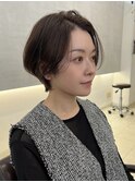 大人ショートボブ/艶カラー/透明感カラー