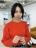 マッシュレイヤーボブ◎ショートから伸ばし中スタイル/暗髪