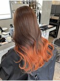 オレンジグラデーション/推しカラー/ダブルカラー/髪質改善/