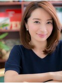 艶カラーアシンメトリー前下がり耳かけロブ川口20代30代40代ａ!