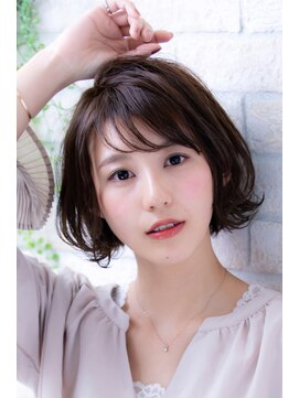 エルデ ナインズ ヘアー スタンド 川口店(elde 9's HAIR STAND) チョコレート&プリカールの大人ガーリーのボブ風モードヘア