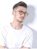 七三オールバックツイストパーマかき上げヘアコンマヘア70