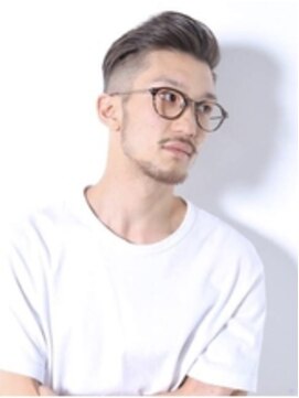 メリケンバーバーショップ コウベ(MERICAN BARBERSHOP KOBE) 七三オールバックツイストパーマかき上げヘアコンマヘア70