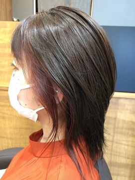 リベアトウキョウ 大島店(ReverTOKYO) ミディアムレイヤー/インナーカラー/フェイスフレーミング[大島]