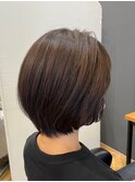 ショートボブ×ブラウンカラー