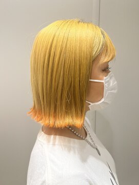 エイト新宿店(EIGHT shinjuku) 裾カラー　イエロー×オレンジ