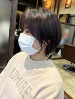 ハピネス クローバー 学園前店(Happiness CLOVER)&nbsp;丸みショート/前髪/顔周りカット/濱崎優/透明感カラー