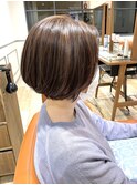 ブリーチ無しナチュラルハイライト×前下がりボブ☆