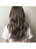透明感 大人カールハイライトカラーミルクティーベージュ