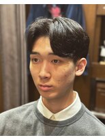 ヒロギンザバーバーショップ 丸の内店(HIRO GINZA BARBER SHOP)&nbsp;短めセンターパート　丸の内　大手町　東京