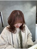 レイヤー/くびれ巻き/ひし形ボブ/ピンクベージュ/ブリーチ無し