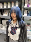 【kanae/藤沢】ロングウルフ/エンドカラー/ブルーカラー