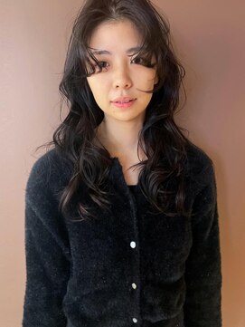 ツナグ(tsunagu) ロングレイヤー/透け感ブラウン