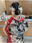成人式ヘアアレンジタイトシニヨン〇