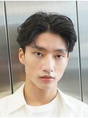 天神大名フェザーパーマシャドウパーマ緩めセンターパートウルフ