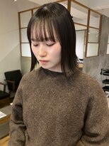 アカラ(acala) 暗髪ボブ外はね【20代/30代/イルミナカラー/縮毛矯正/髪質改善】