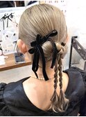 20.リボンカチモリヘア/結婚式/お呼ばれヘア/アップ/ヘアセット