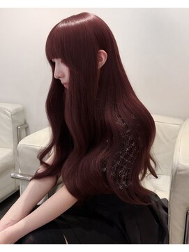 ベレーザ 川越(Beleza) ba19679_ワインレッドブリーチなし透明感カラーワンホンヘア艶髪
