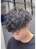 【標準】波巻で造るパーマ黒髪マッシュ　MENSFEEL東梅田店