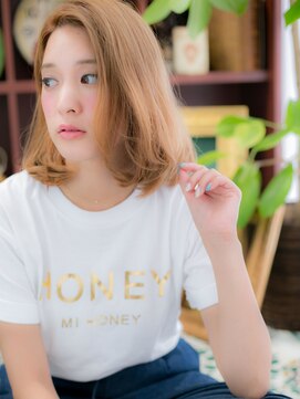 カバーヘア イヴ 戸頭店(COVER HAIR EVE) ハイトーンカラー小顔ひし形シルエットロブc5戸頭10代20代30代