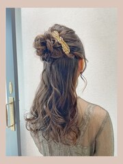 【misa】ハーフアップシニヨンスタイル/結婚式/二次会