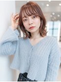 20代30代大人かわいい前髪/レイヤーカット/こっくりカラー/小顔