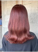 ダブルカラーピンクベージュピンクブラウンカラーレイヤーカット