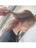 ベージュ×ピンクインナー