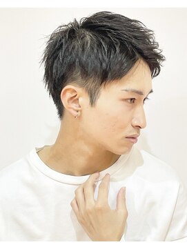 フイ 恵比寿(Hui) メンズ/アップバング/ツーブロックマッシュ/束感ショート/波巻き