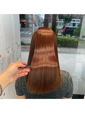 ビューブルー 亀戸錦糸町(VIEW BLUE) 美髪カールシアーカラーピンクブラウンエアリーロングセミディ