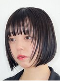 地毛風透明感カラー×ぷつっとボブ