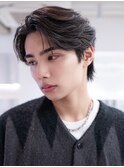 メンズカルマバングオールバックフェザーパーマ韓国ブラック