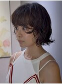 ドライパーマゆるめパーマウルフパーマミディアムパーマ銀座暗髪