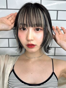 ロンドヴァリー 渋谷店(Lond vallee) イメチェン外ハネボブワイドバングホワイトブロンド美髪韓国