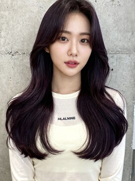 アンブレラカラーミディアムヘアショートカットセミロング50代