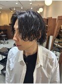 ミディアムスパイラルマッシュウルフダークアッシュバイオレット
